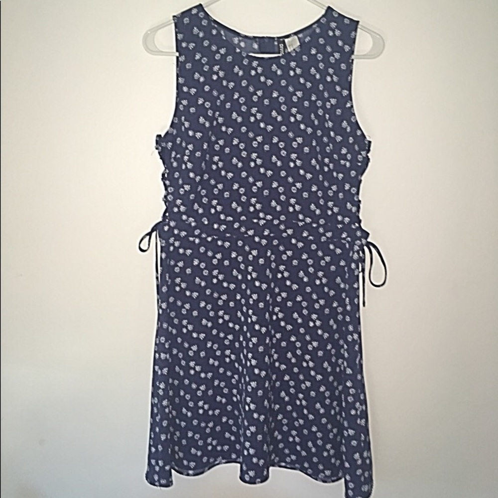 Floral Skater Tank Top Style Dress with Tie up Sides Size 12